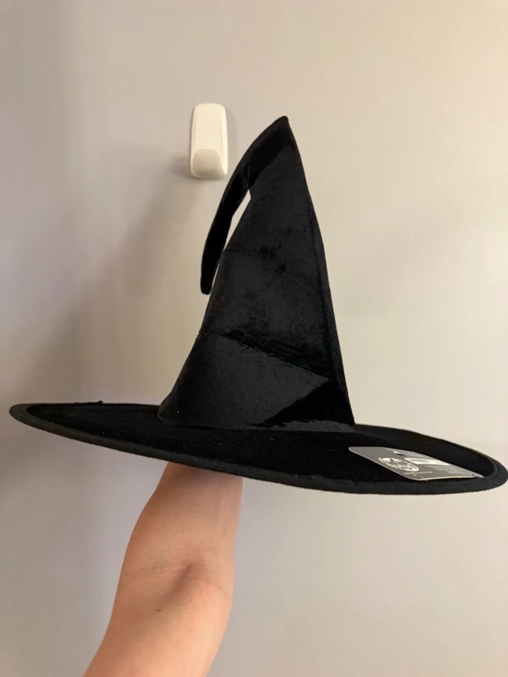 Spirit Halloween Black Velvet Witch Hat Costume Accessory NWT Adult